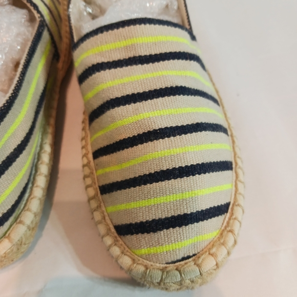 Tory Burch Espadrille Multicolor Striped Canvas Flats Size 10 Yellow Navy Cream - Picture 6 of 8